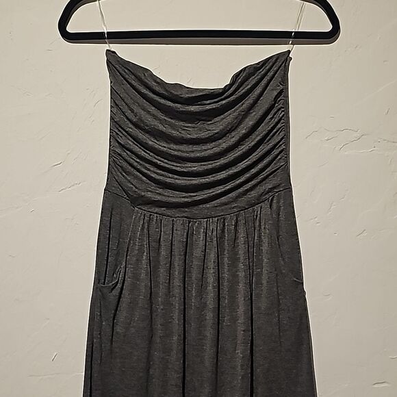 Heather Gray Strapless Maxi Dress - Picture 2 of 4